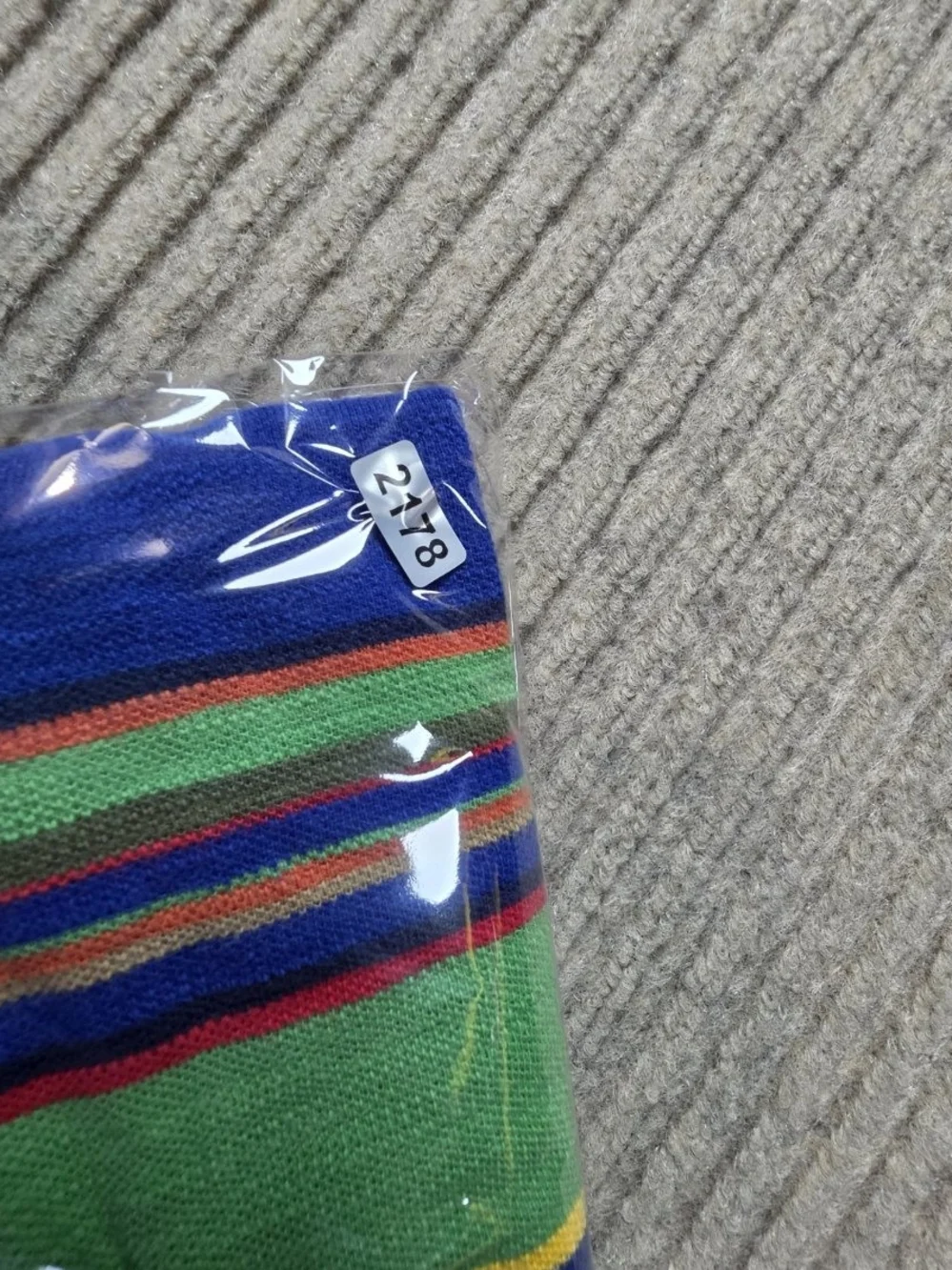 Polo Ralph Lauren Mens Polo Shirt Blue, Red, Yellow Stripe 100% Cotton Vintage M
